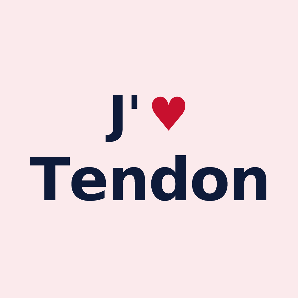 Magnet personnalisé Tendon — design « J'aime Tendon » imprimé sur le magnet