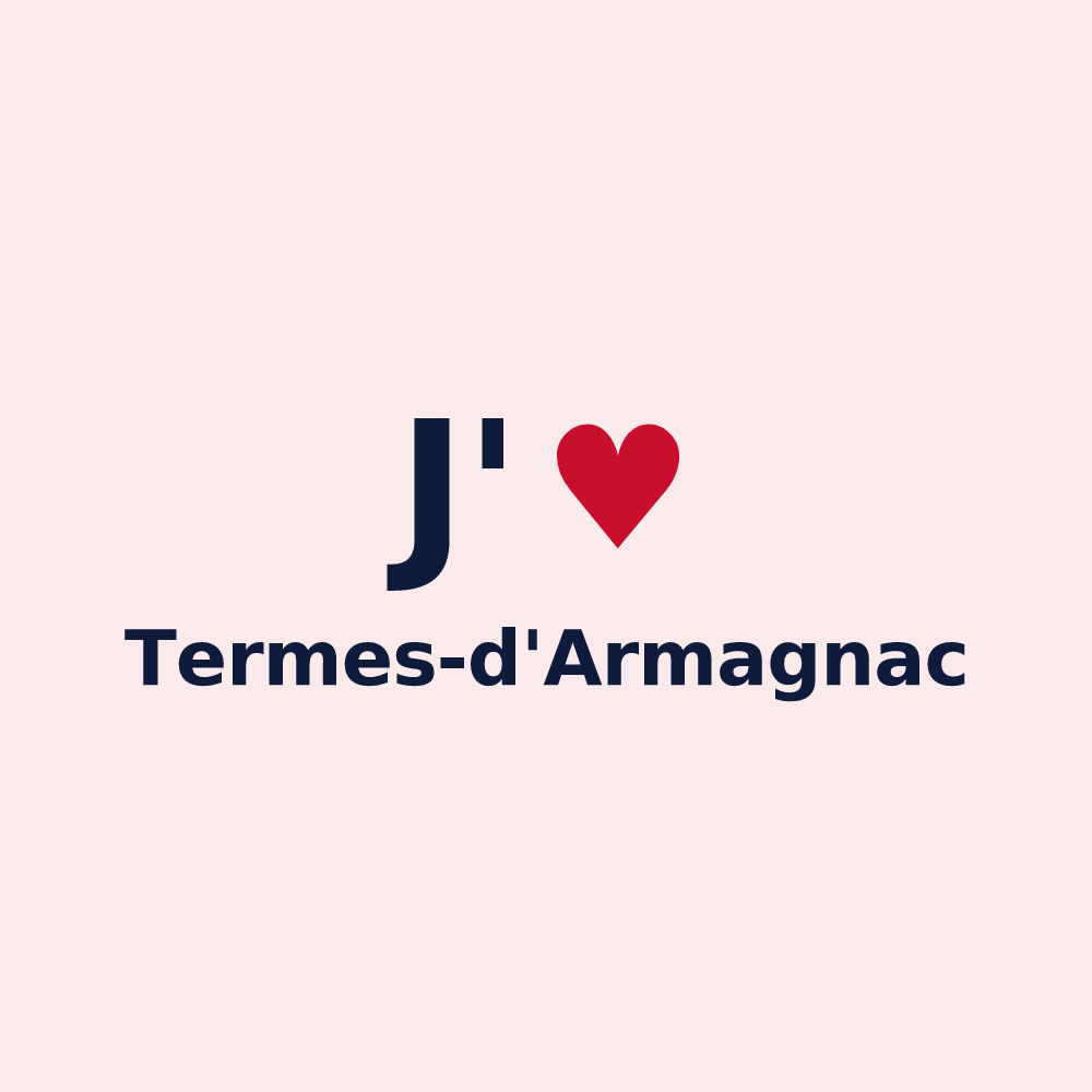 Magnet personnalisé Termes-d'Armagnac — design J'aime Termes-d'Armagnac