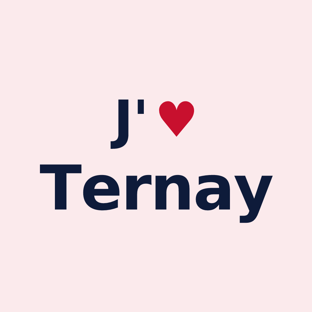 Magnet personnalisé Ternay — design « J'aime Ternay » imprimé sur le magnet