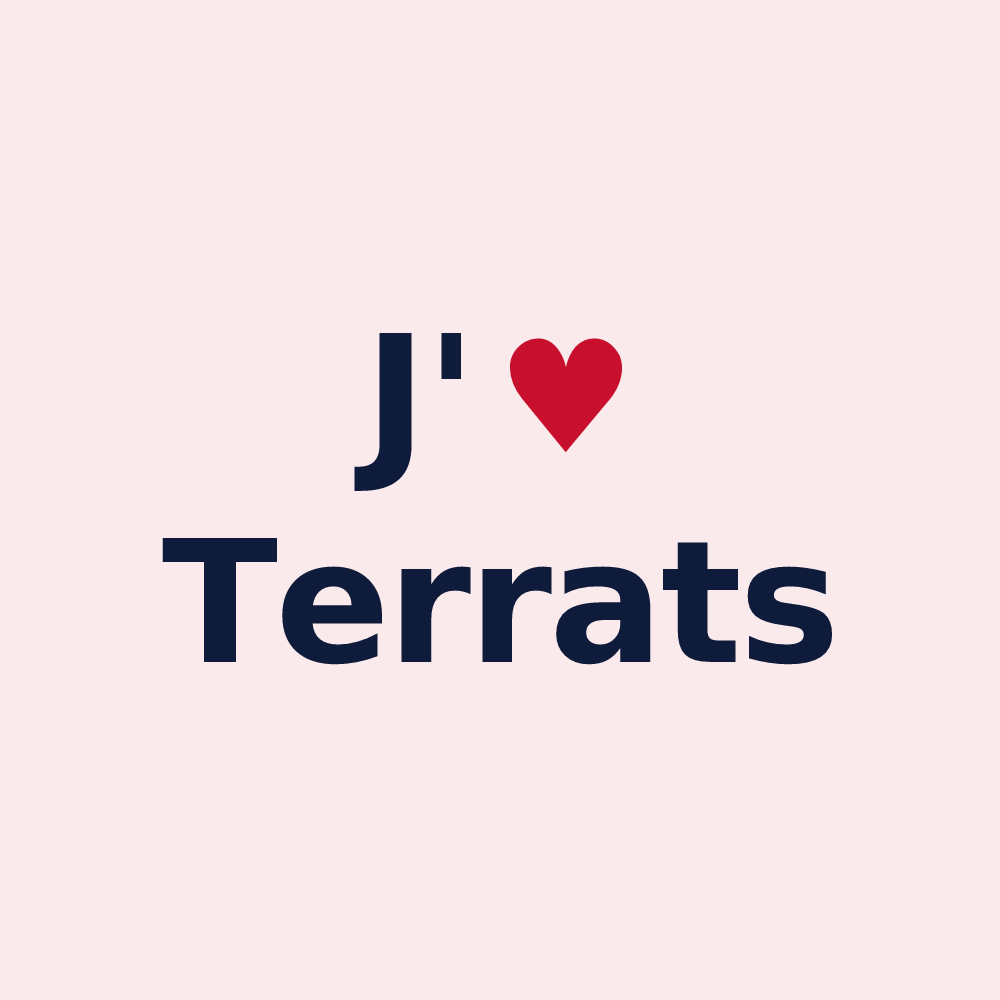 Magnet personnalisé Terrats — design J'aime Terrats