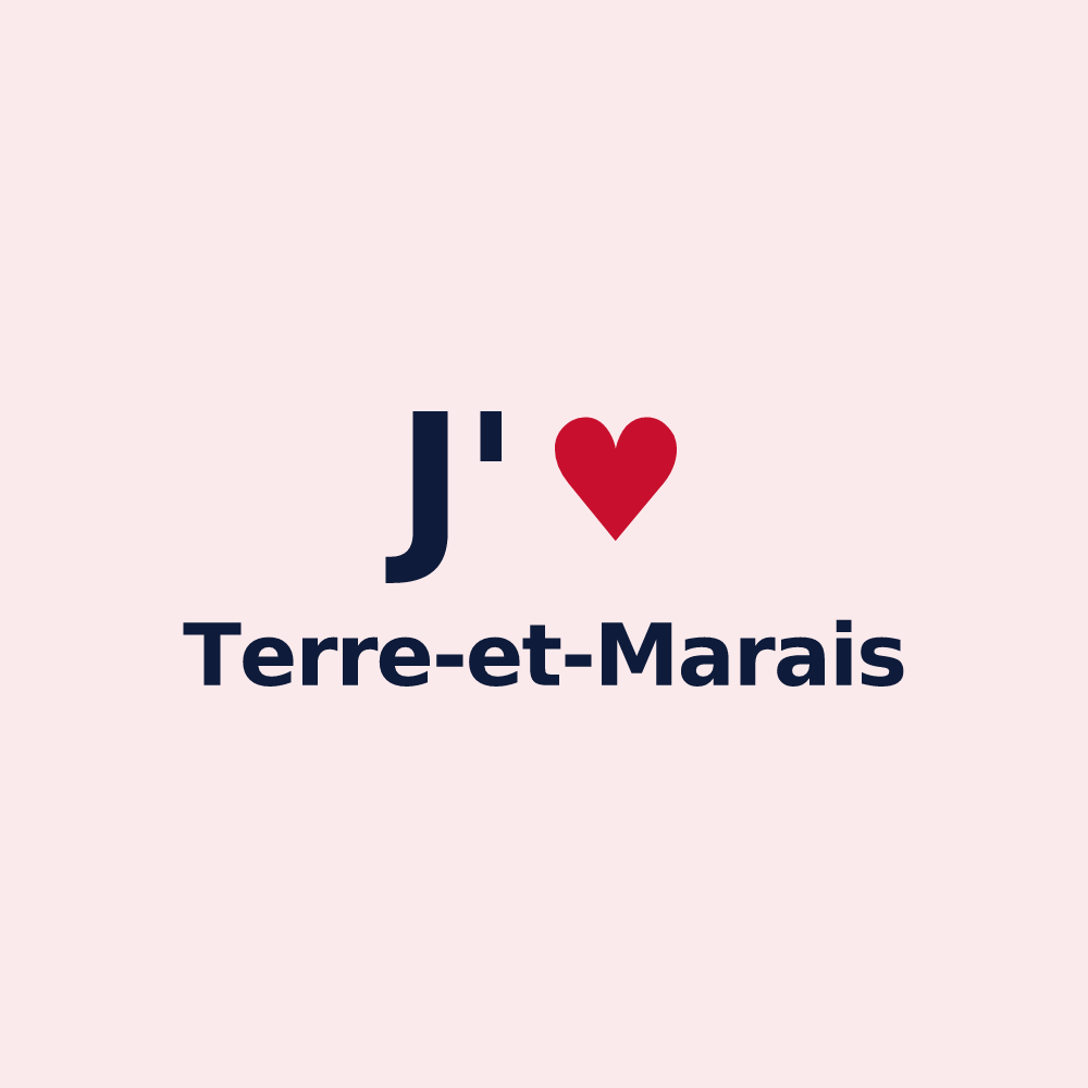 Magnet personnalisé Terre-et-Marais — design J'aime Terre-et-Marais
