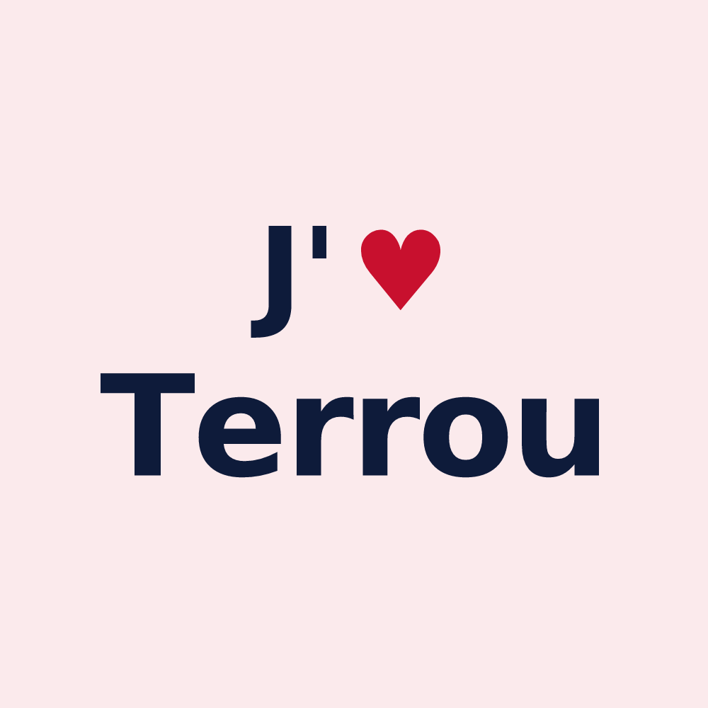 Magnet personnalisé Terrou — design J'aime Terrou