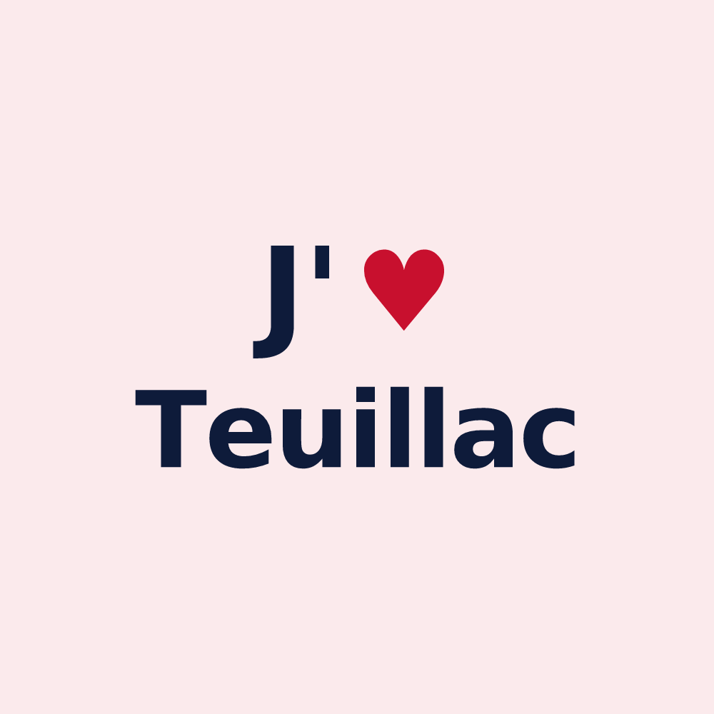 Magnet personnalisé Teuillac — design J'aime Teuillac