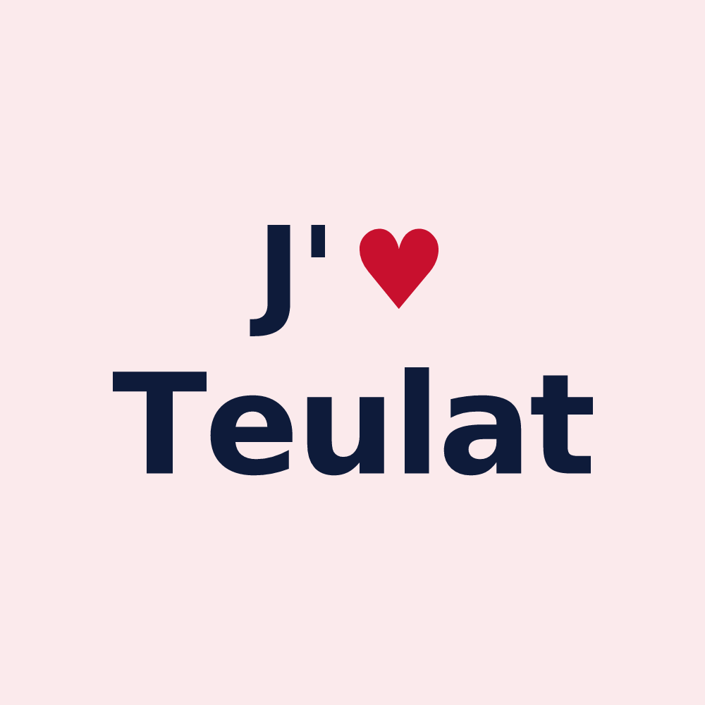 Magnet personnalisé Teulat — design J'aime Teulat