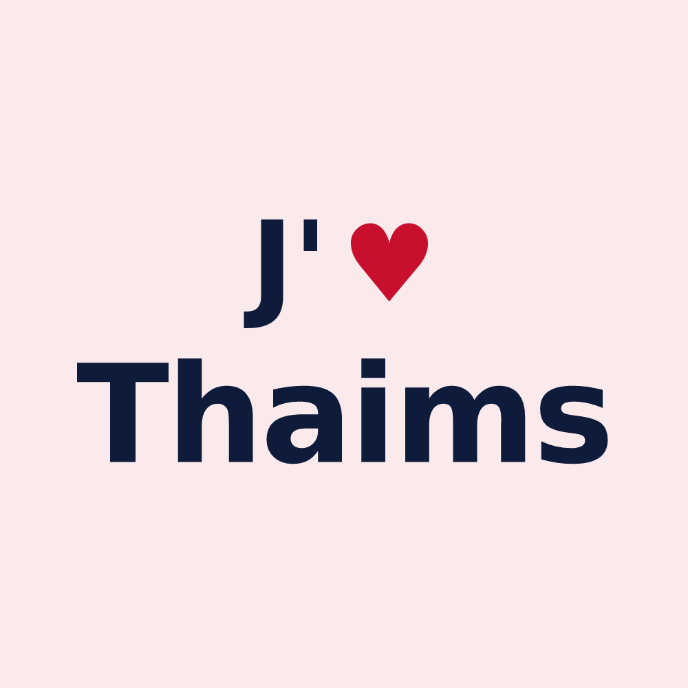 Magnet personnalisé Thaims — design J'aime Thaims