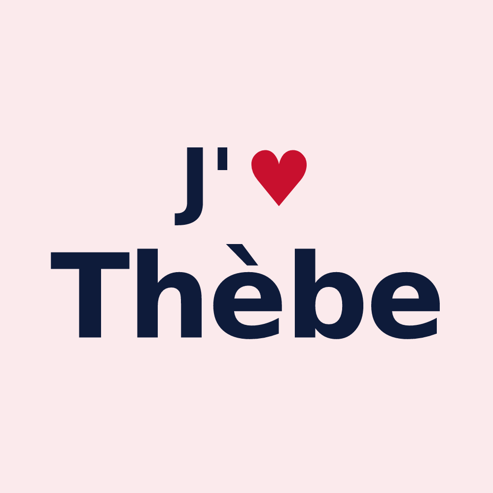Magnet personnalisé Thèbe — design J'aime Thèbe