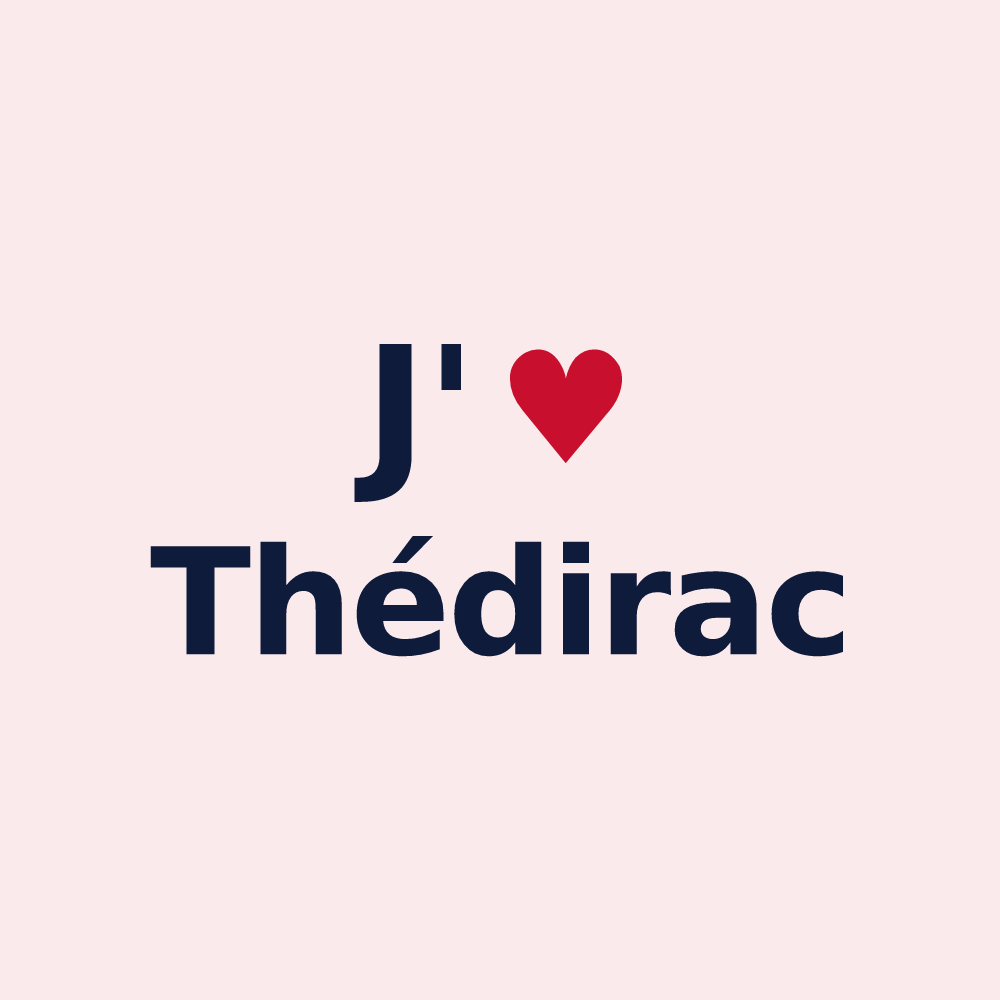 Magnet personnalisé Thédirac — design J'aime Thédirac