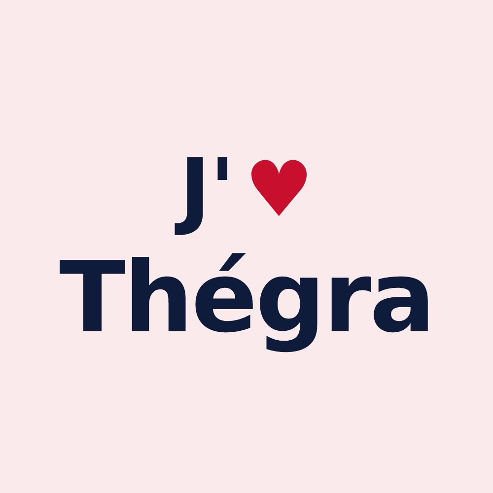Magnet personnalisé Thégra — design J'aime Thégra