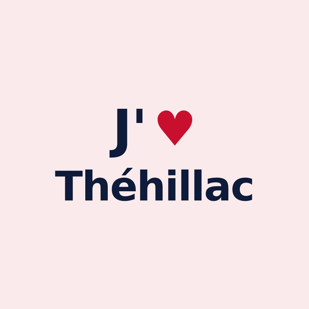 Magnet personnalisé Théhillac — design J'aime Théhillac