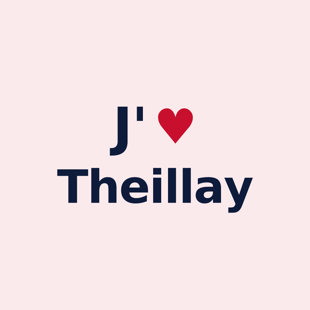 Magnet personnalisé Theillay — design J'aime Theillay