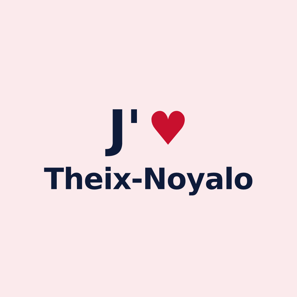 Magnet personnalisé Theix-Noyalo — design J'aime Theix-Noyalo