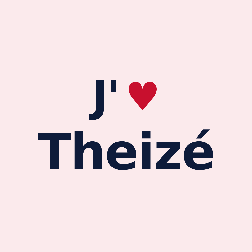 Magnet personnalisé Theizé — design J'aime Theizé
