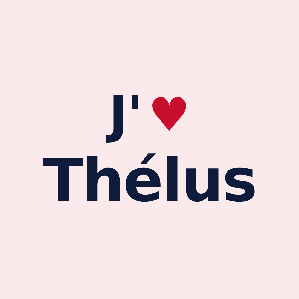 Magnet personnalisé Thélus — design « J'aime Thélus » imprimé sur le magnet