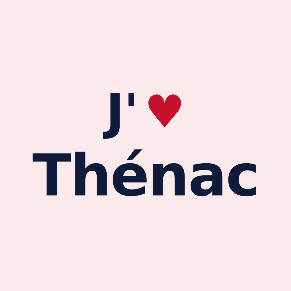 Magnet personnalisé Thénac — design J'aime Thénac