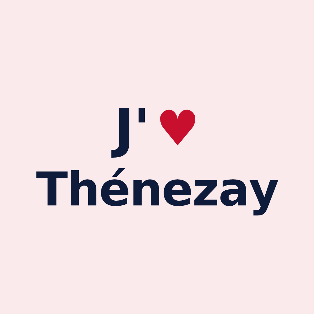 Magnet personnalisé Thénezay — design J'aime Thénezay