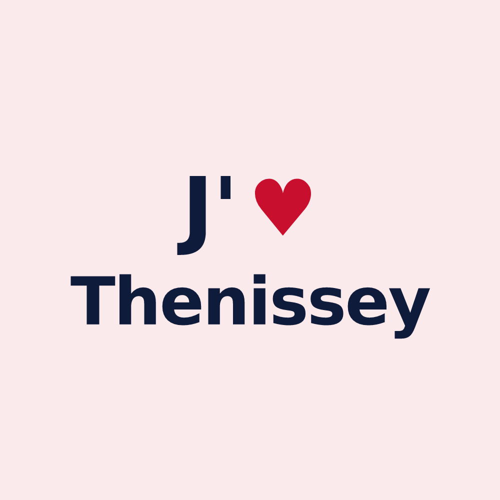 Magnet personnalisé Thenissey — design J'aime Thenissey