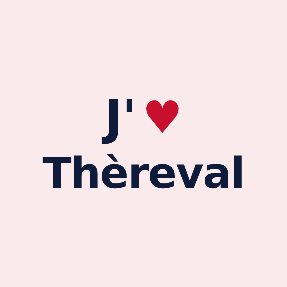 Magnet personnalisé Thèreval — design J'aime Thèreval