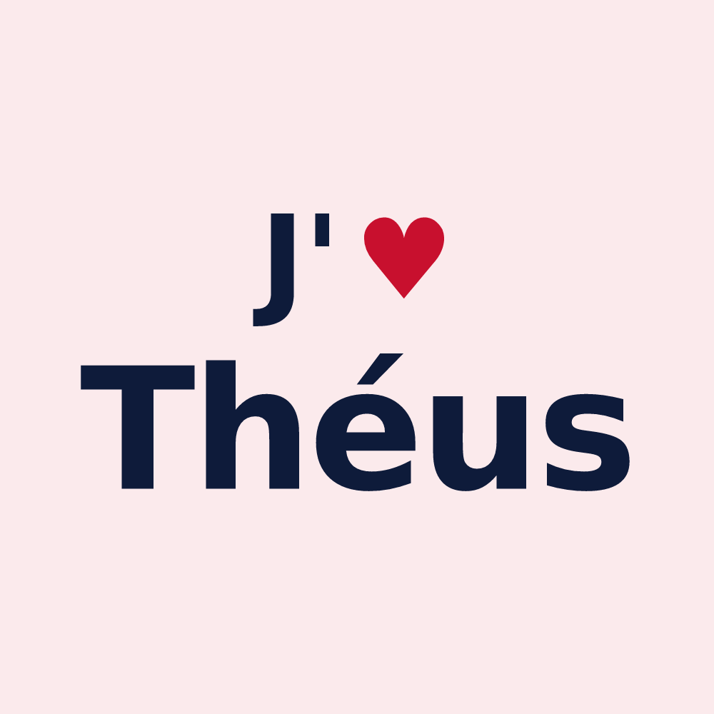 Magnet personnalisé Théus — design J'aime Théus