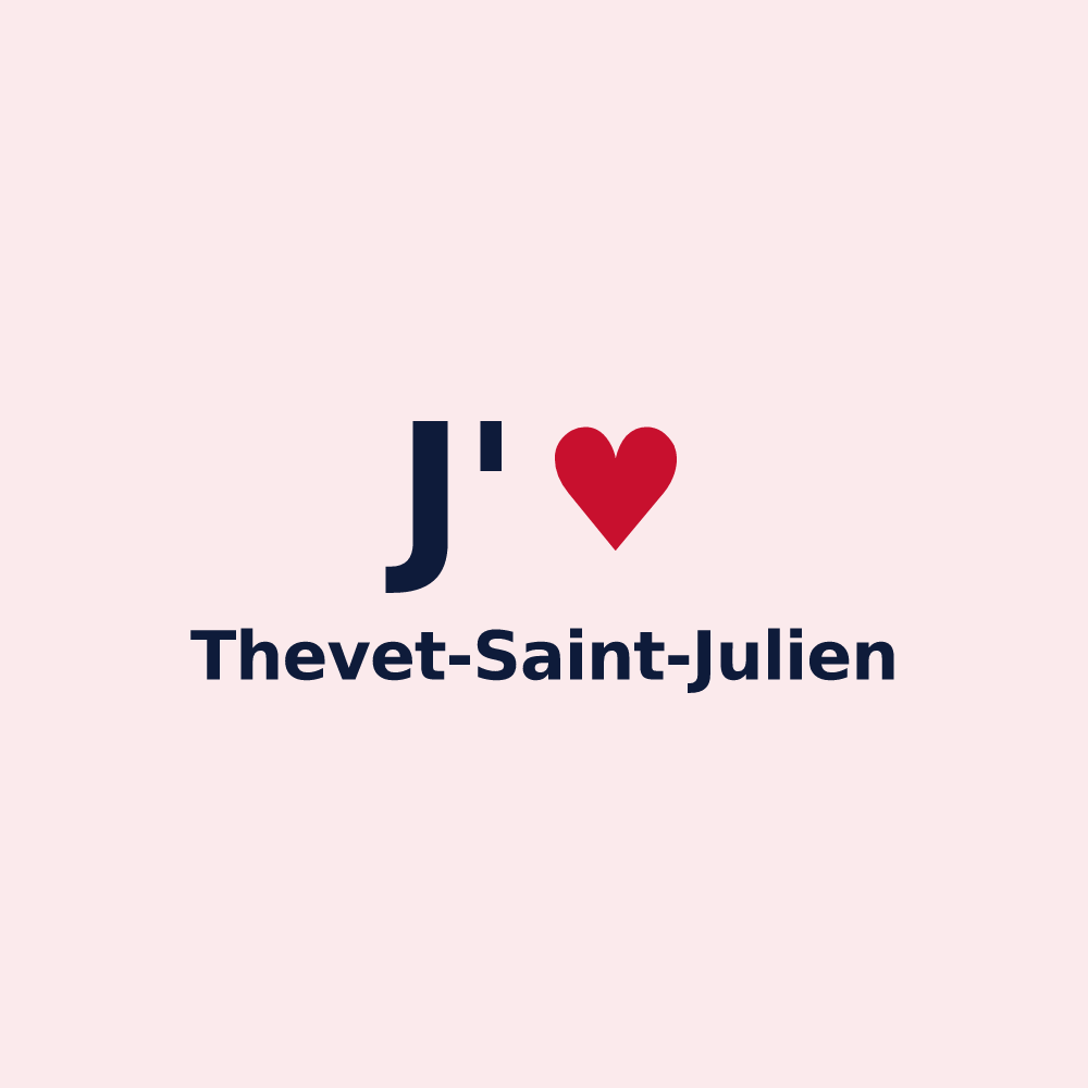 Magnet personnalisé Thevet-Saint-Julien — design « J'aime Thevet-Saint-Julien » imprimé sur le magnet