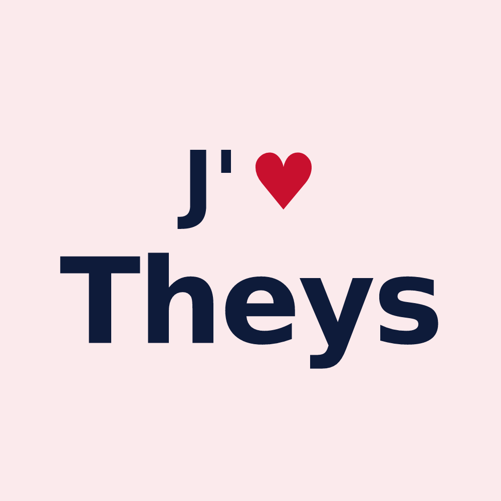 Magnet personnalisé Theys — design J'aime Theys