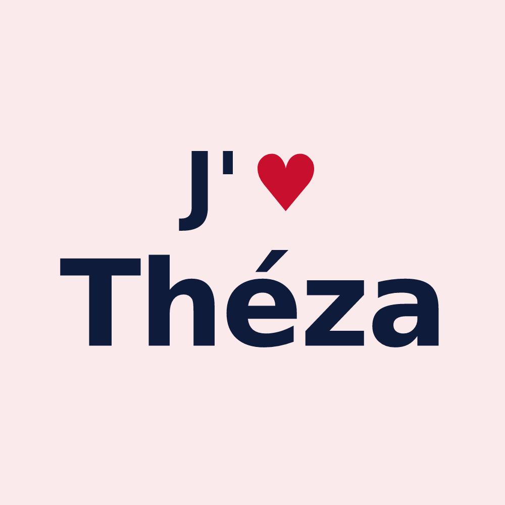 Magnet personnalisé Théza — design J'aime Théza