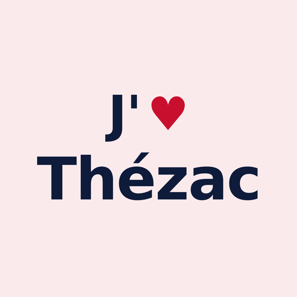 Magnet personnalisé Thézac — design J'aime Thézac