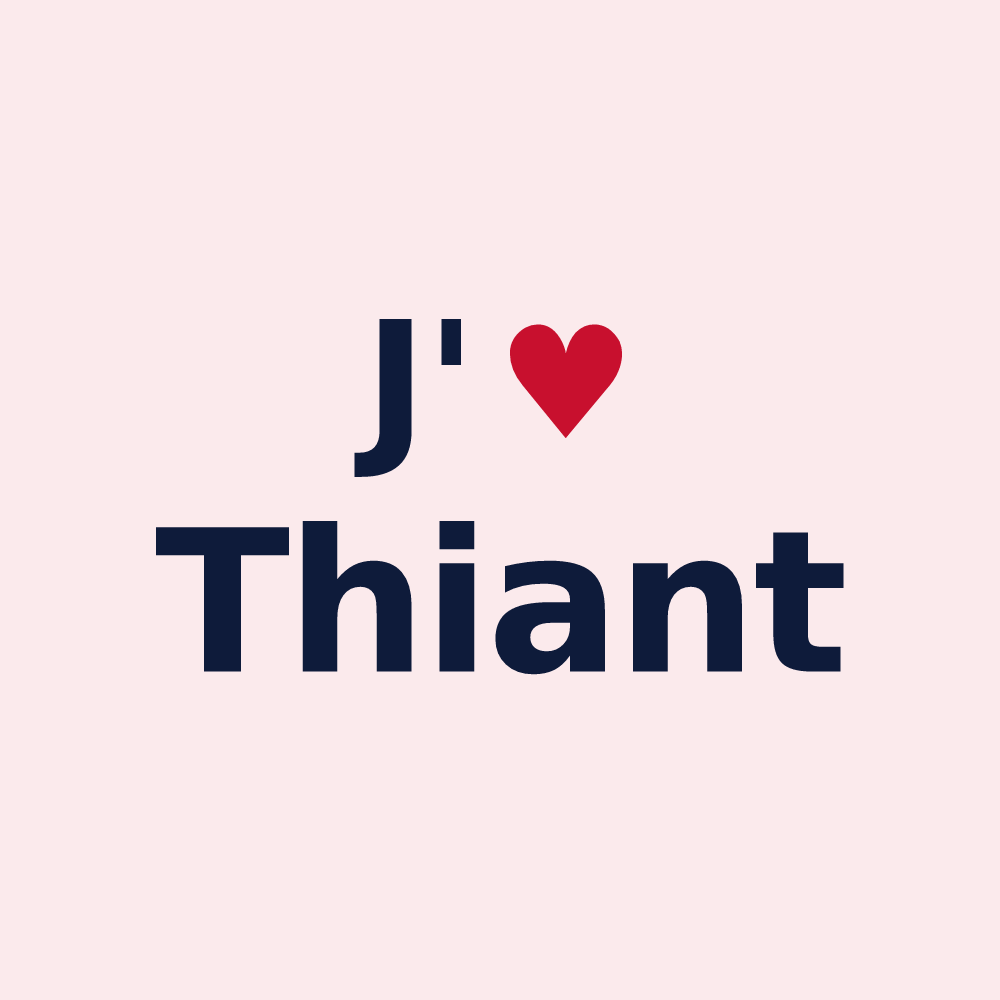 Magnet personnalisé Thiant — design « J'aime Thiant » imprimé sur le magnet