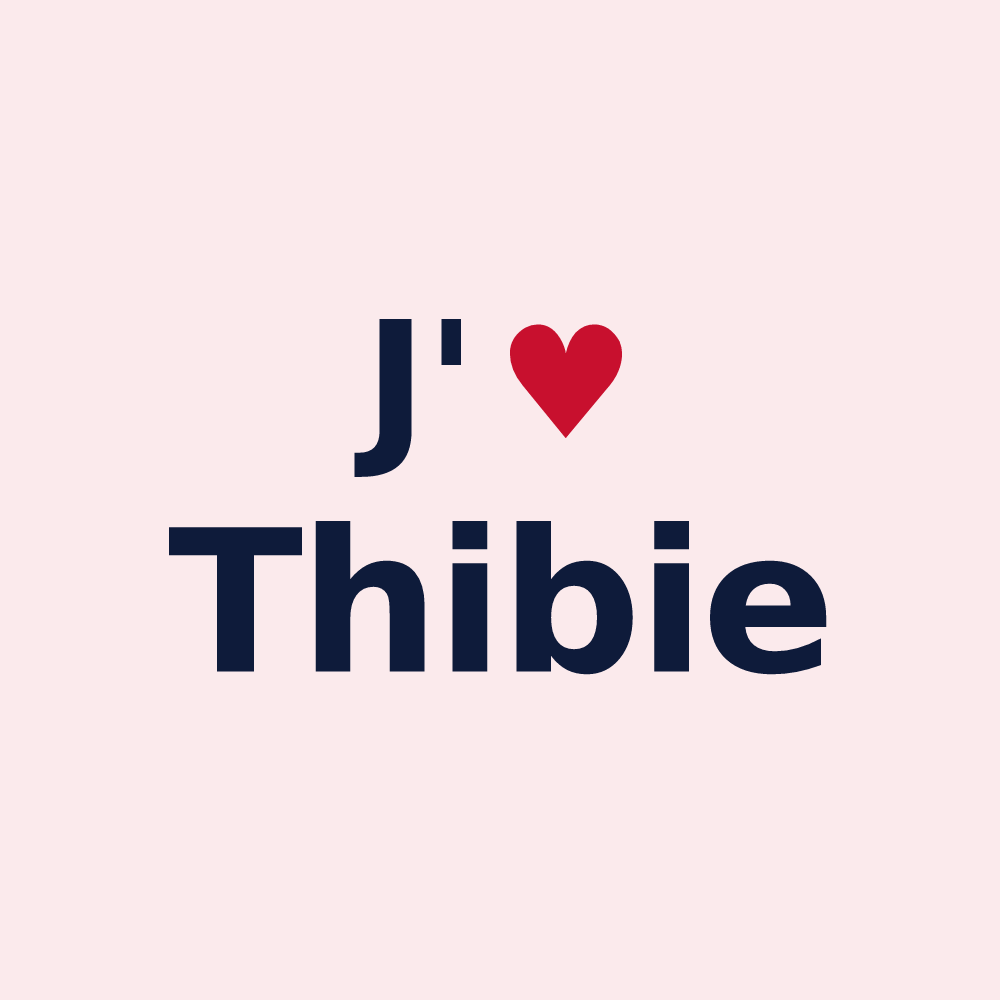 Magnet personnalisé Thibie — design J'aime Thibie