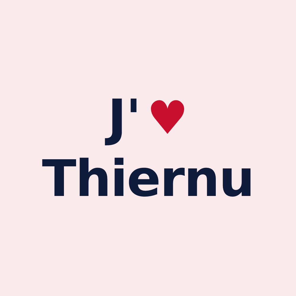 Magnet personnalisé Thiernu — design « J'aime Thiernu » imprimé sur le magnet