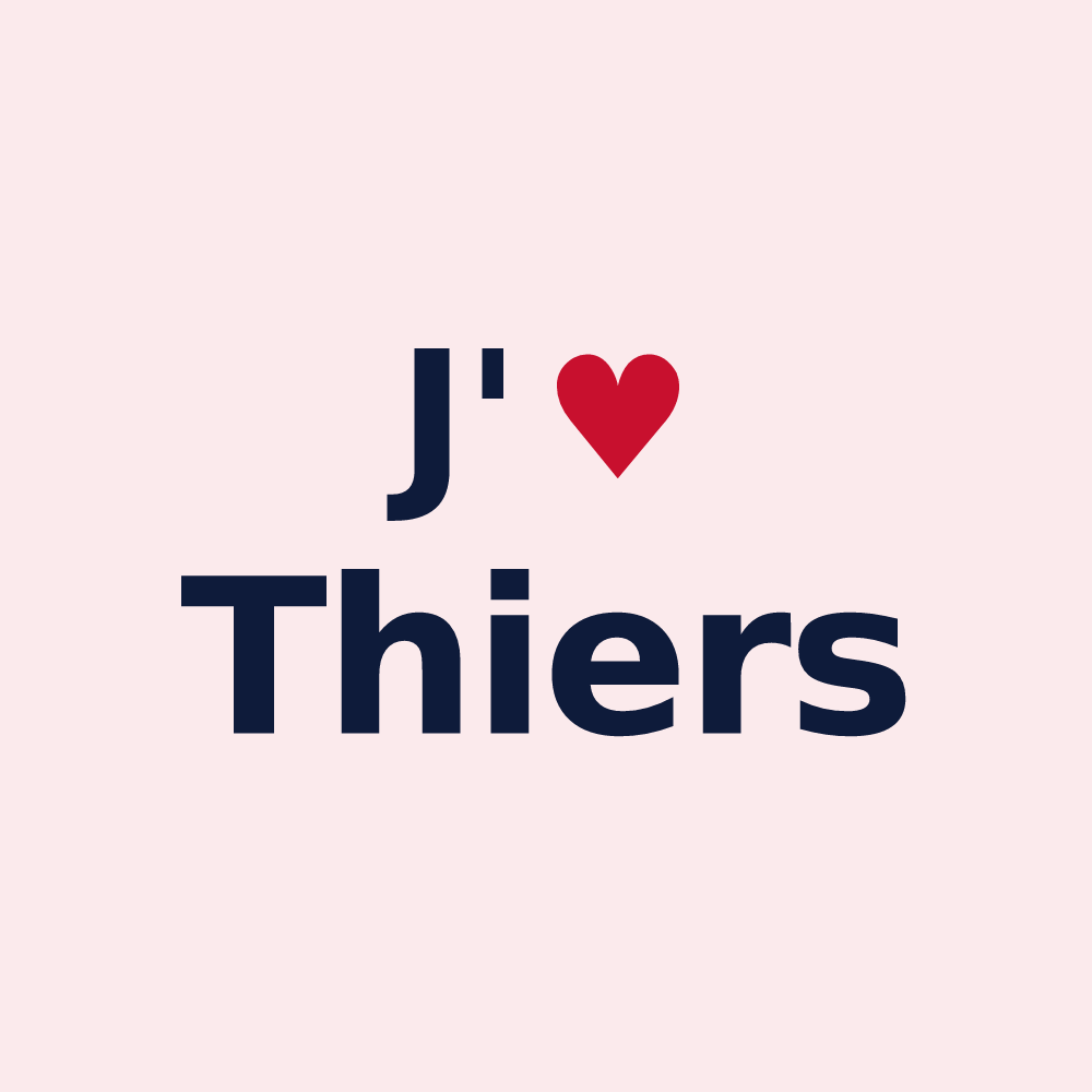 Magnet personnalisé Thiers — design J'aime Thiers