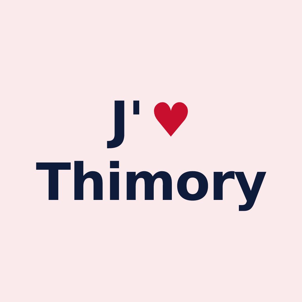 Magnet personnalisé Thimory — design « J'aime Thimory » imprimé sur le magnet