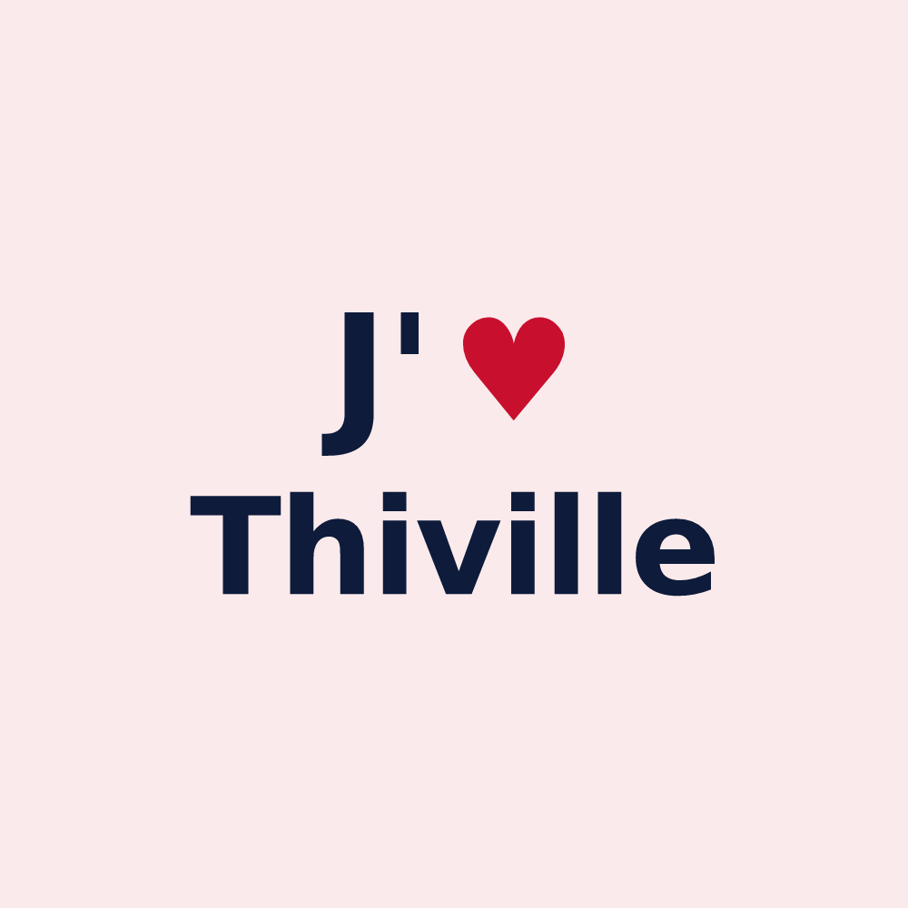 Magnet personnalisé Thiville — design « J'aime Thiville » imprimé sur le magnet