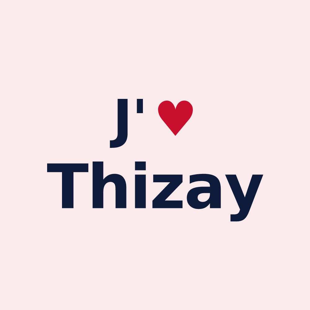 Magnet personnalisé Thizay — design J'aime Thizay