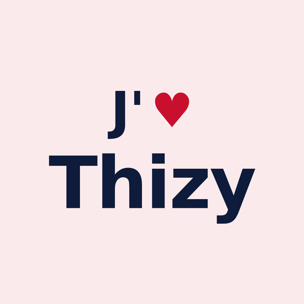 Magnet personnalisé Thizy — design J'aime Thizy
