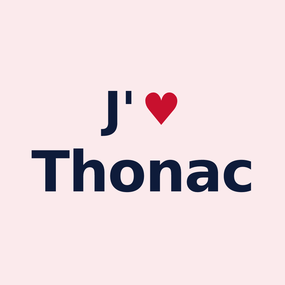 Magnet personnalisé Thonac — design J'aime Thonac
