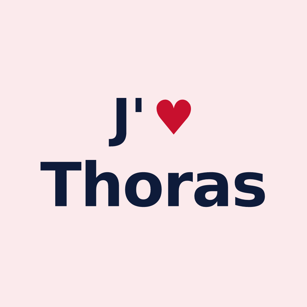 Magnet personnalisé Thoras — design J'aime Thoras
