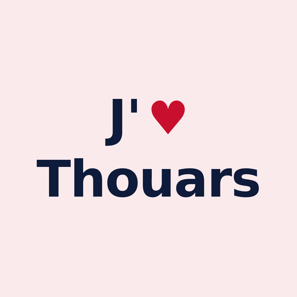 Magnet personnalisé Thouars — design « J'aime Thouars » imprimé sur le magnet