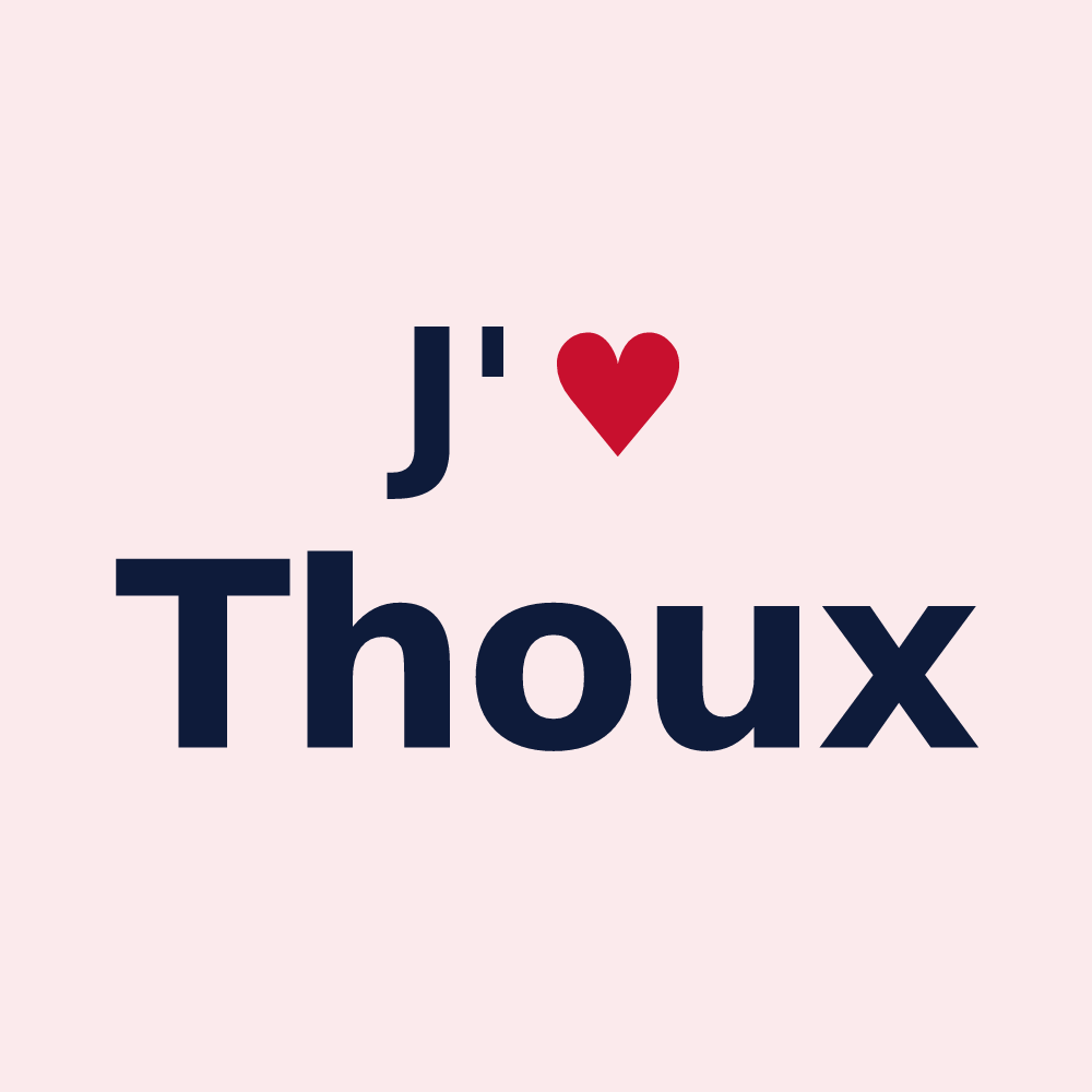 Magnet personnalisé Thoux — design J'aime Thoux