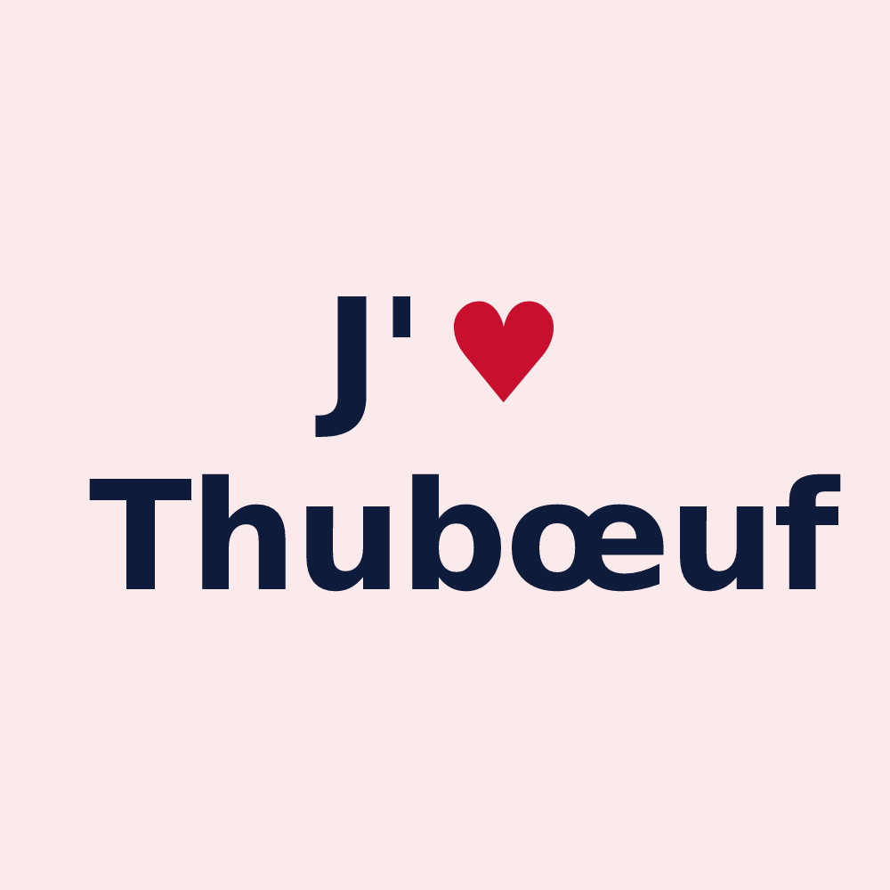 Magnet personnalisé Thubœuf — design « J'aime Thubœuf » imprimé sur le magnet