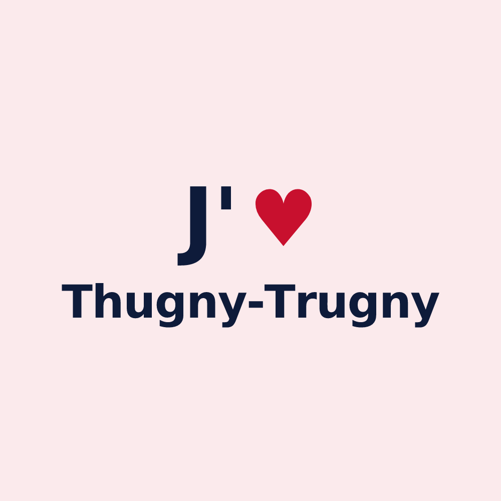 Magnet personnalisé Thugny-Trugny — design « J'aime Thugny-Trugny » imprimé sur le magnet