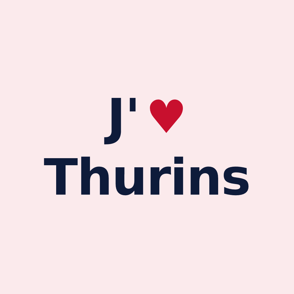 Magnet personnalisé Thurins — design J'aime Thurins