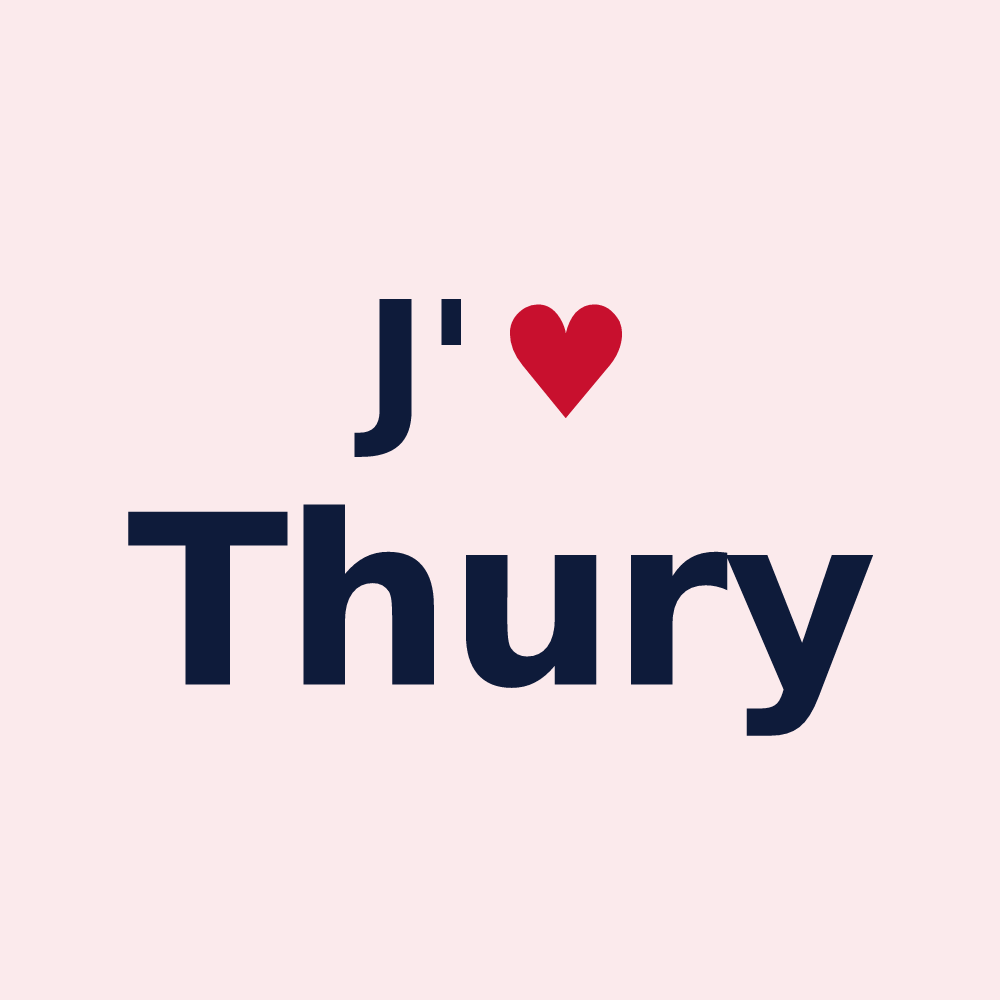 Magnet personnalisé Thury — design J'aime Thury