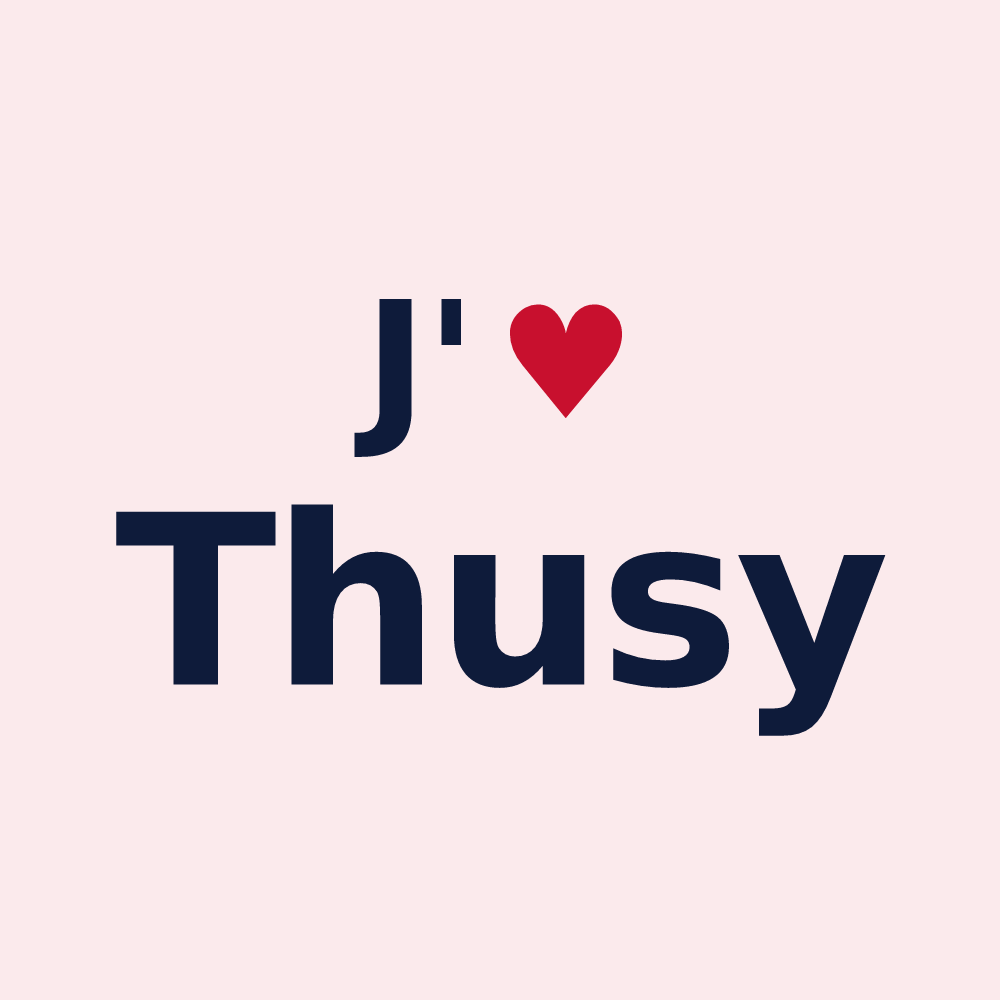 Magnet personnalisé Thusy — design J'aime Thusy