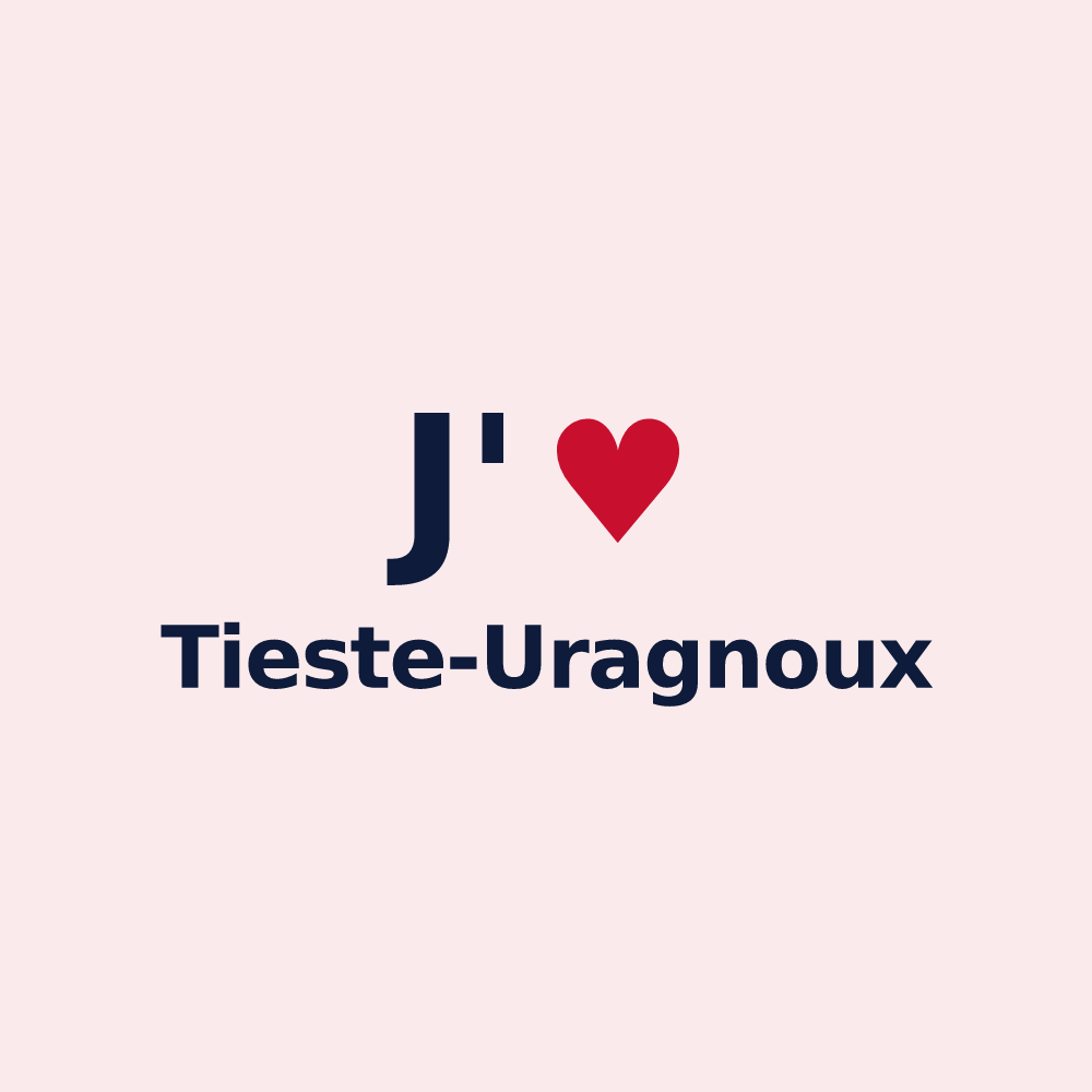Magnet personnalisé Tieste-Uragnoux — design J'aime Tieste-Uragnoux