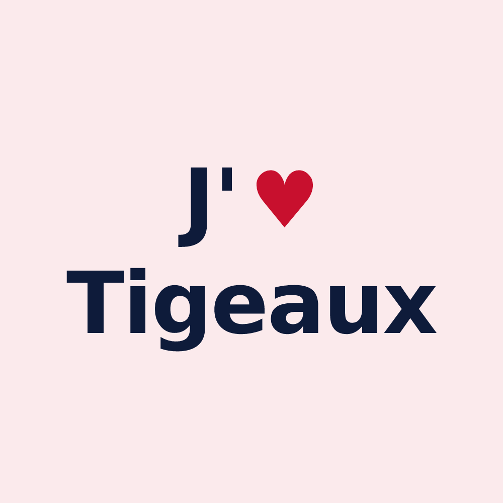 Magnet personnalisé Tigeaux — design J'aime Tigeaux