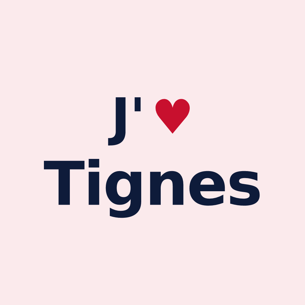 Magnet personnalisé Tignes — design J'aime Tignes