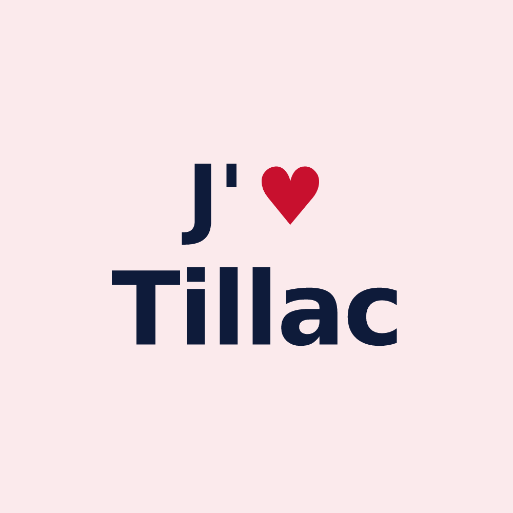 Magnet personnalisé Tillac — design J'aime Tillac