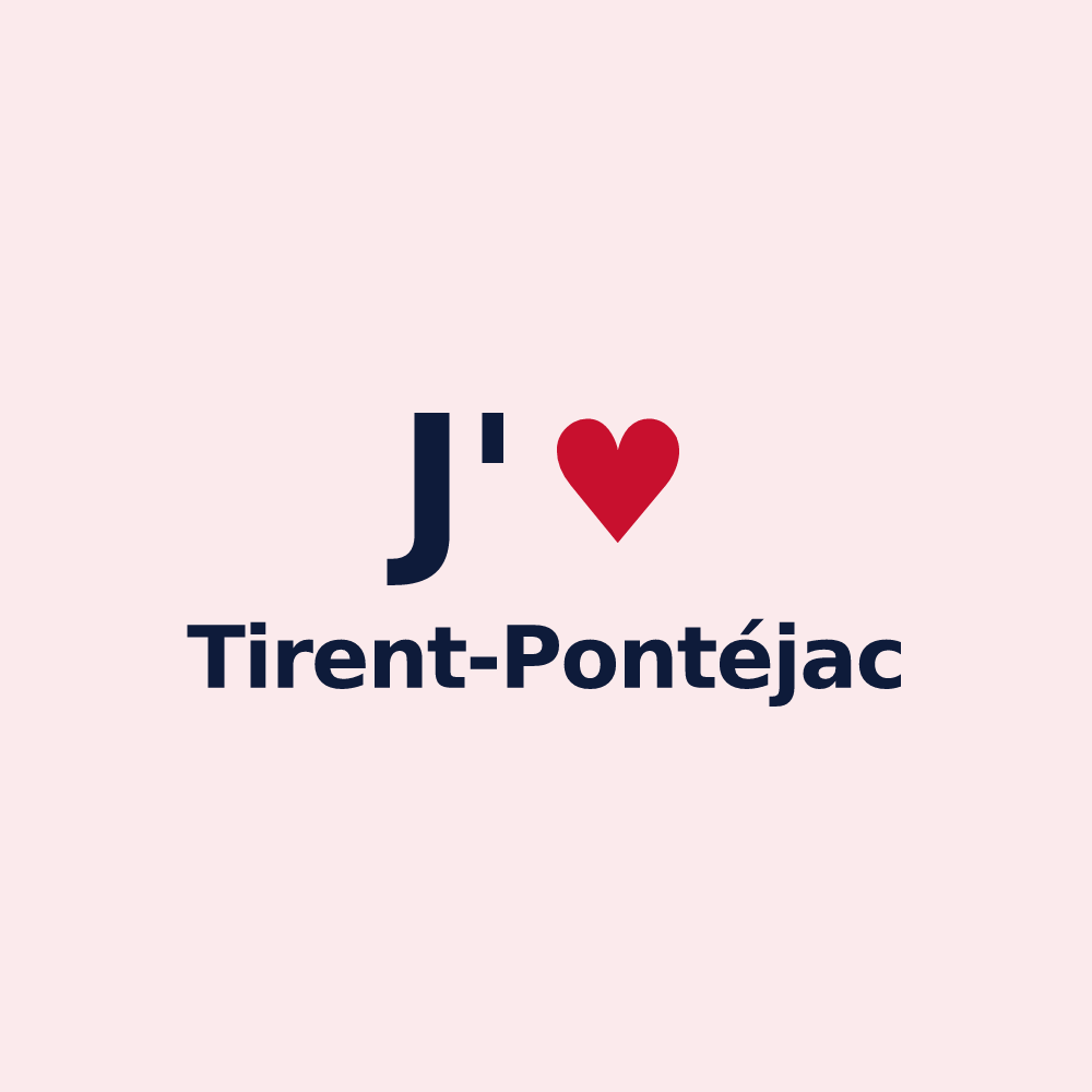Magnet personnalisé Tirent-Pontéjac — design J'aime Tirent-Pontéjac