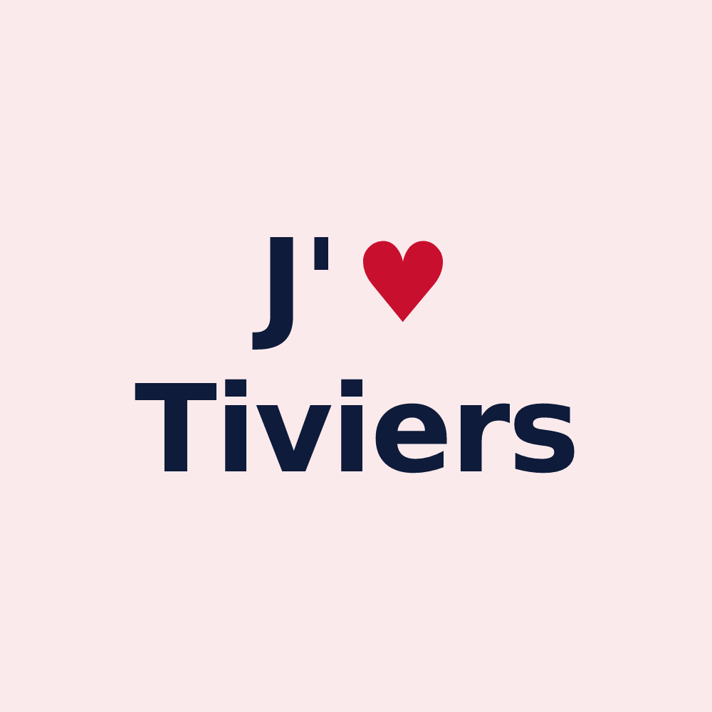 Magnet personnalisé Tiviers — design « J'aime Tiviers » imprimé sur le magnet