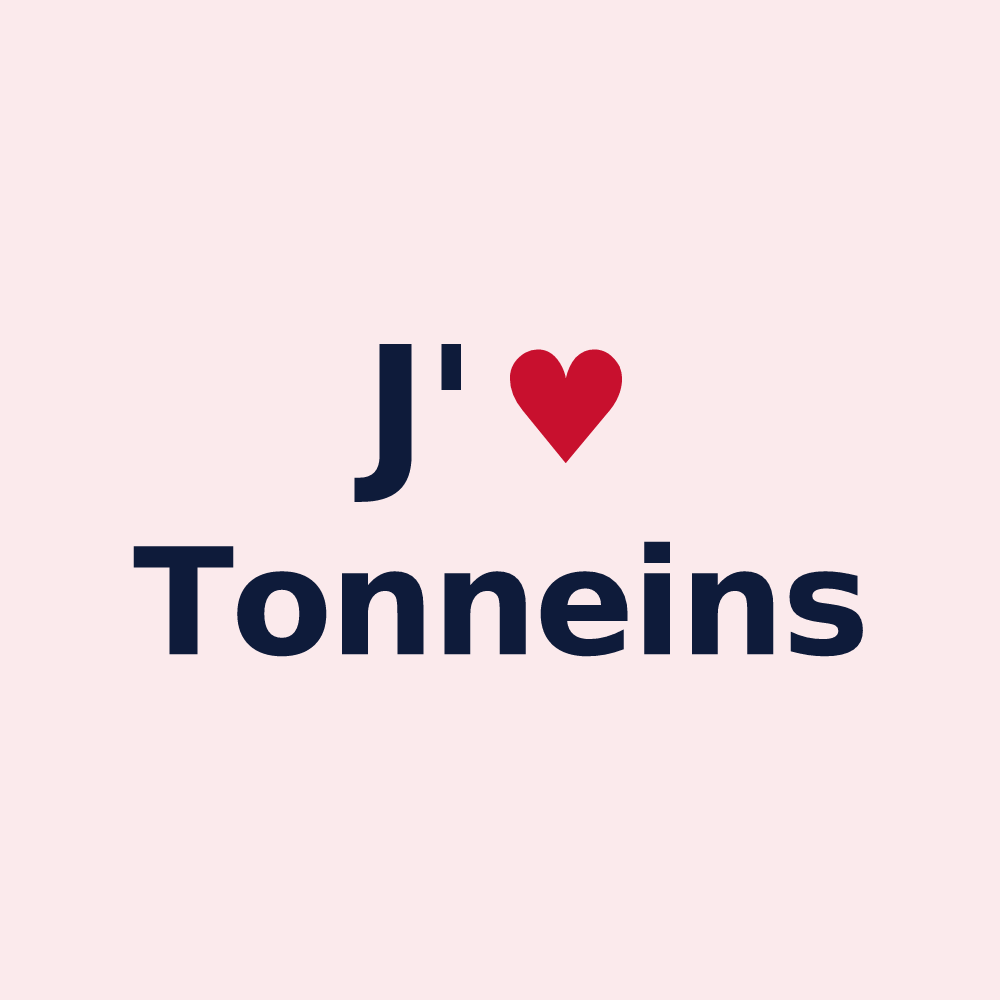 Magnet personnalisé Tonneins — design J'aime Tonneins